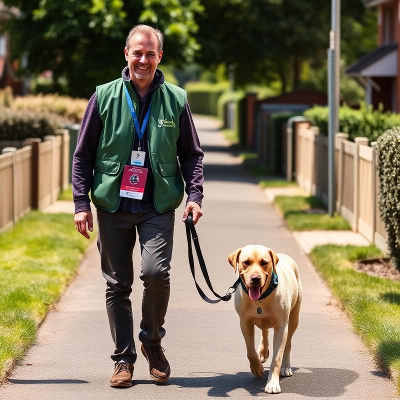 Vetted dog walking professional